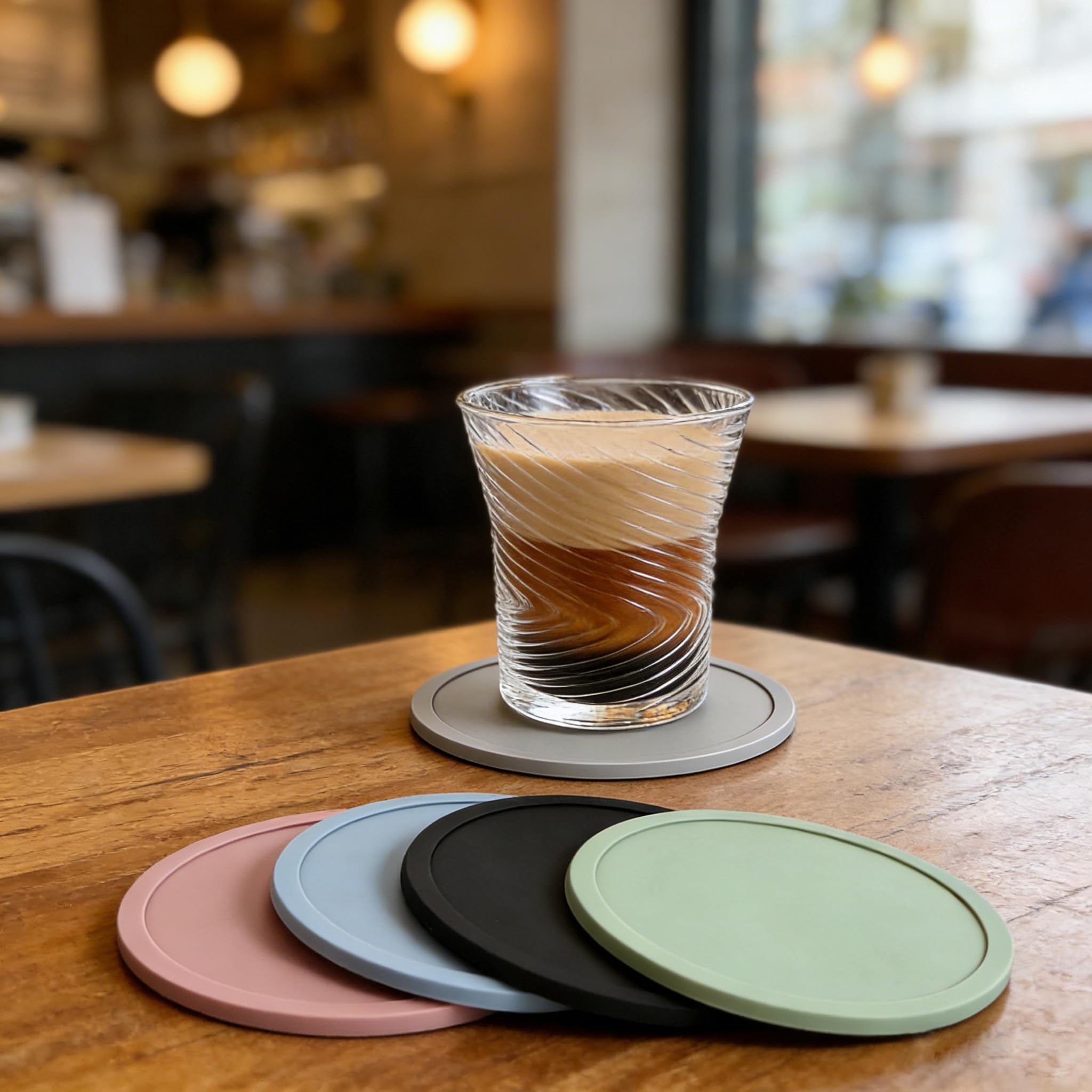 Silicone Coasters for Drinks, Non-Slip Coasters for Drinks, Cold Heat Resistant 