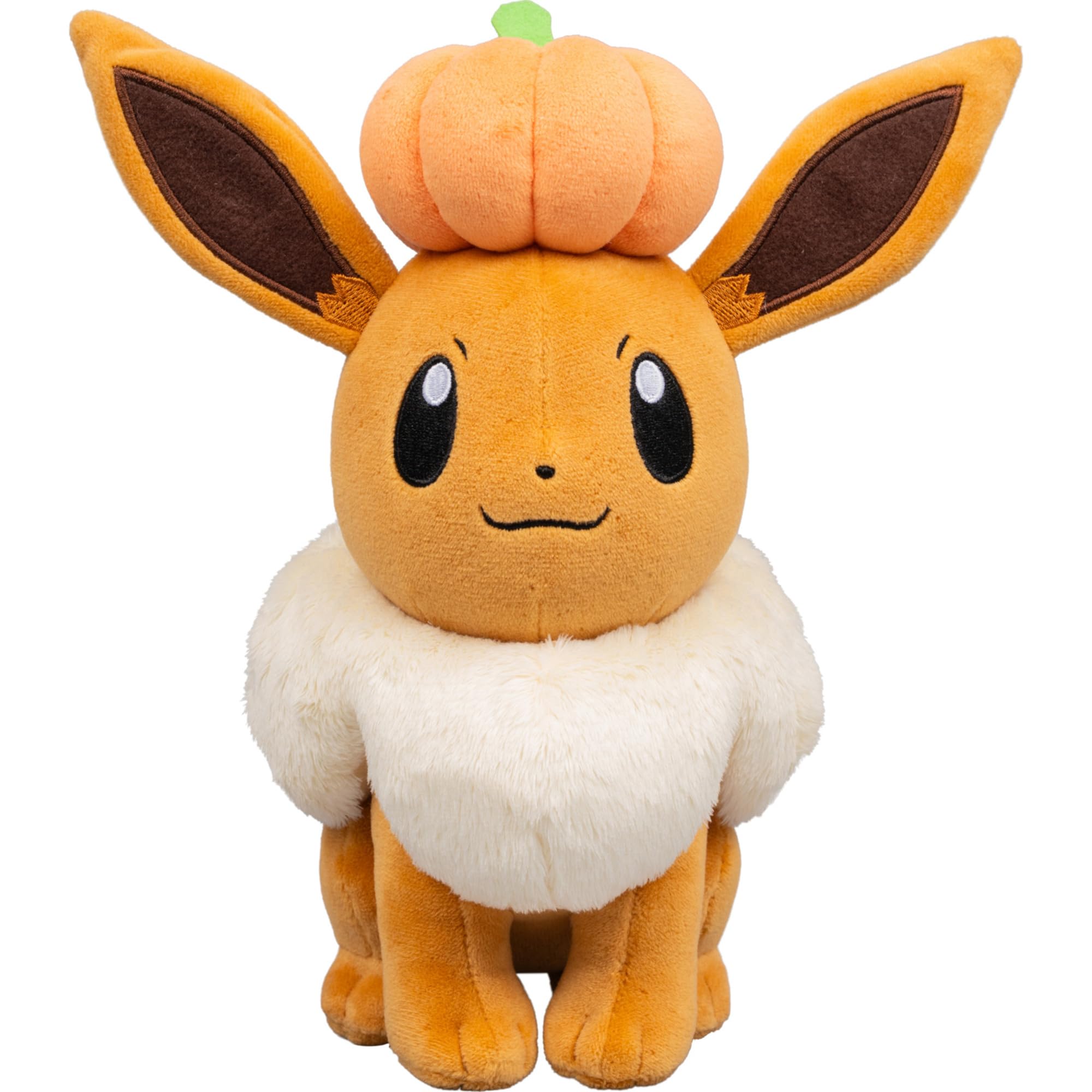 Pokemon Eevee Plush with Pumpkin - 8-Inch Eevee Plush with Unique Accessory