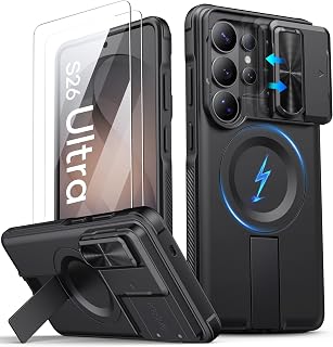 ATATOO for Samsung Galaxy S26 Ultra Case Magnetic with Stand, 6.9", Black