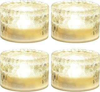 Yamazen WLL-1036GD LED Solar Light, Diameter 3.1 inches (8 cm), Round Shape, Set of 4, Ice Brick Style, Automatic Lighting, Dustproof, Waterproof, Garden Light, Guidance Light, Balcony, Security Light