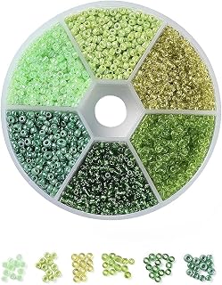 About 3960pcs 12/0 2mm Glass Beads for Jewelry Making, Mini Round Beads for Earring Necklace Bracelet Waist Chain Jewelry Making DIY Crafts