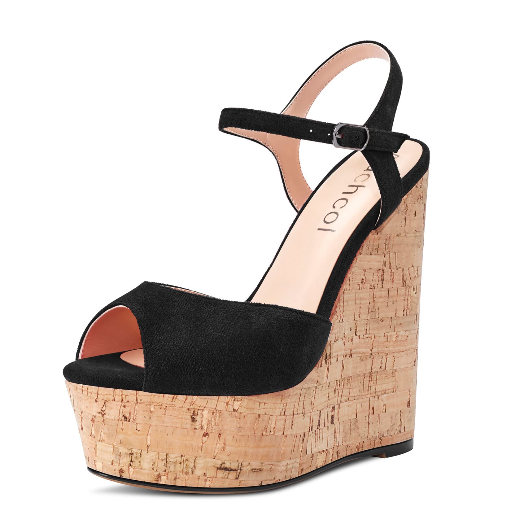 Aachcol Women's Wedge Espadrille Platform Sandals Open Toe Strap Ankle Slingback