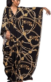 Turkish Silk Caftans - Wrinkle Resistant Ethnic & Floral Print Over-Sized Kaftans for Women - Lounge Wear 8693