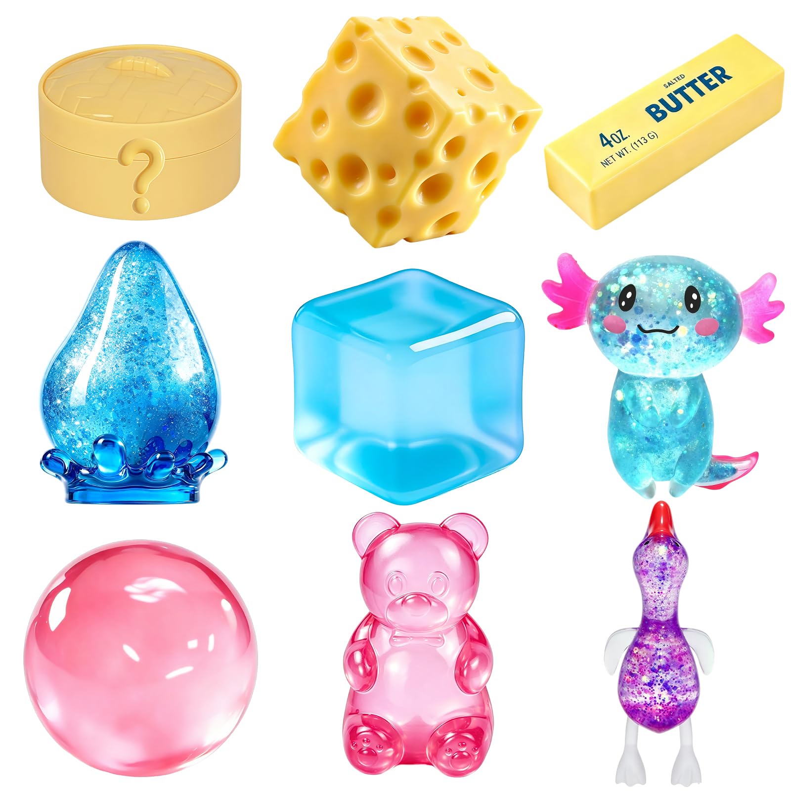 9Pack Squishy Set, Soft Squeeze Stress Relief Toys for Kids & Adults, Fidget Sen