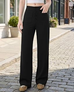 straight leg pants for women casual high waist pants