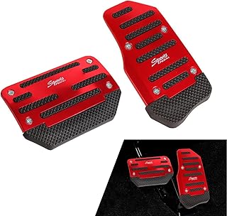 Zigeiya 2 PCS Car Non-slip Pedal Pads Set, Alloy Brake Pedal Protectors, Accelerator Foot Pad Covers, Universal for Most Cars SUVs Trucks (Red)