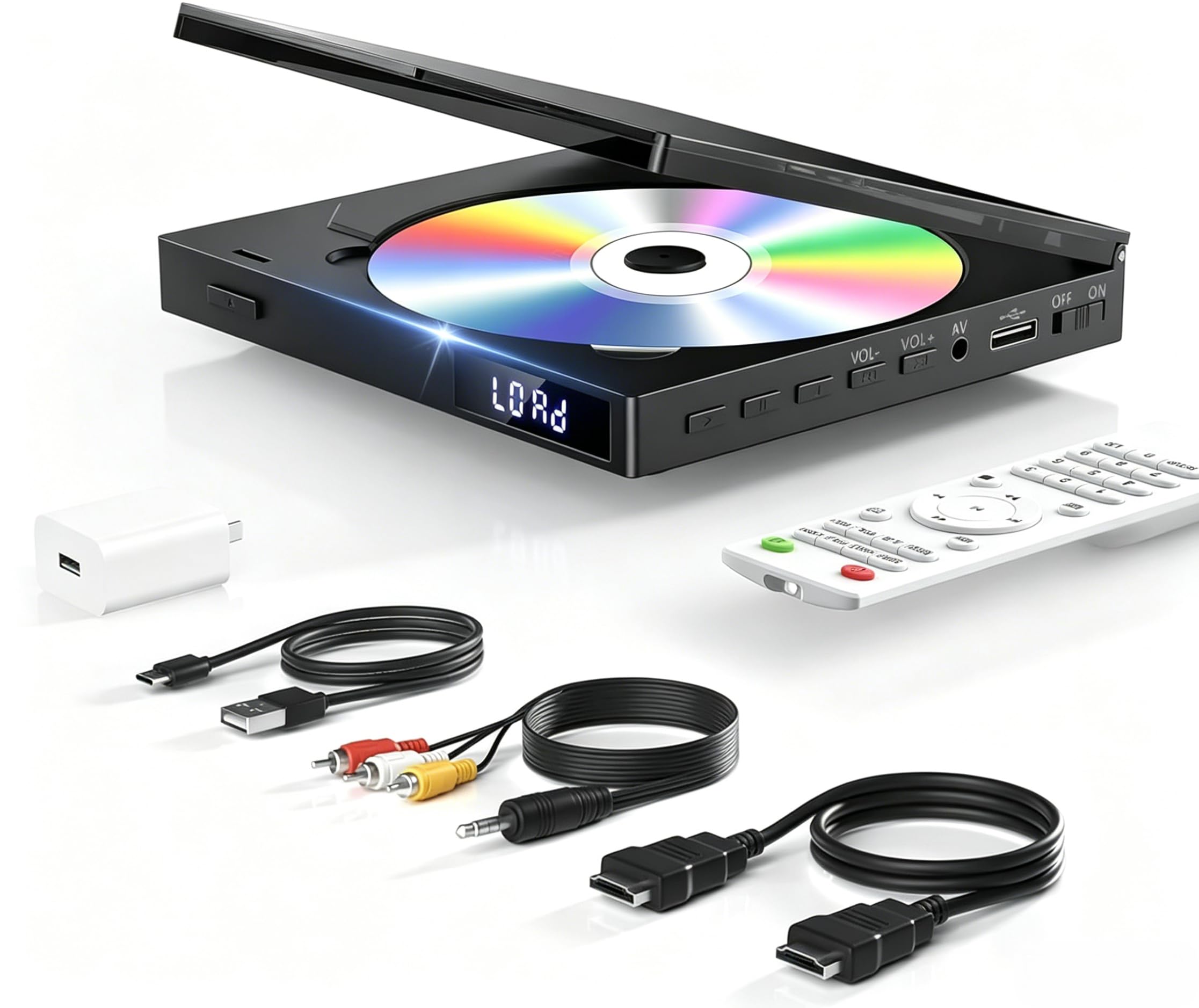 Mini DVD Players for TV, All Region Free DVD Player, HDMI/RCA/USB/AUX | CD Playe