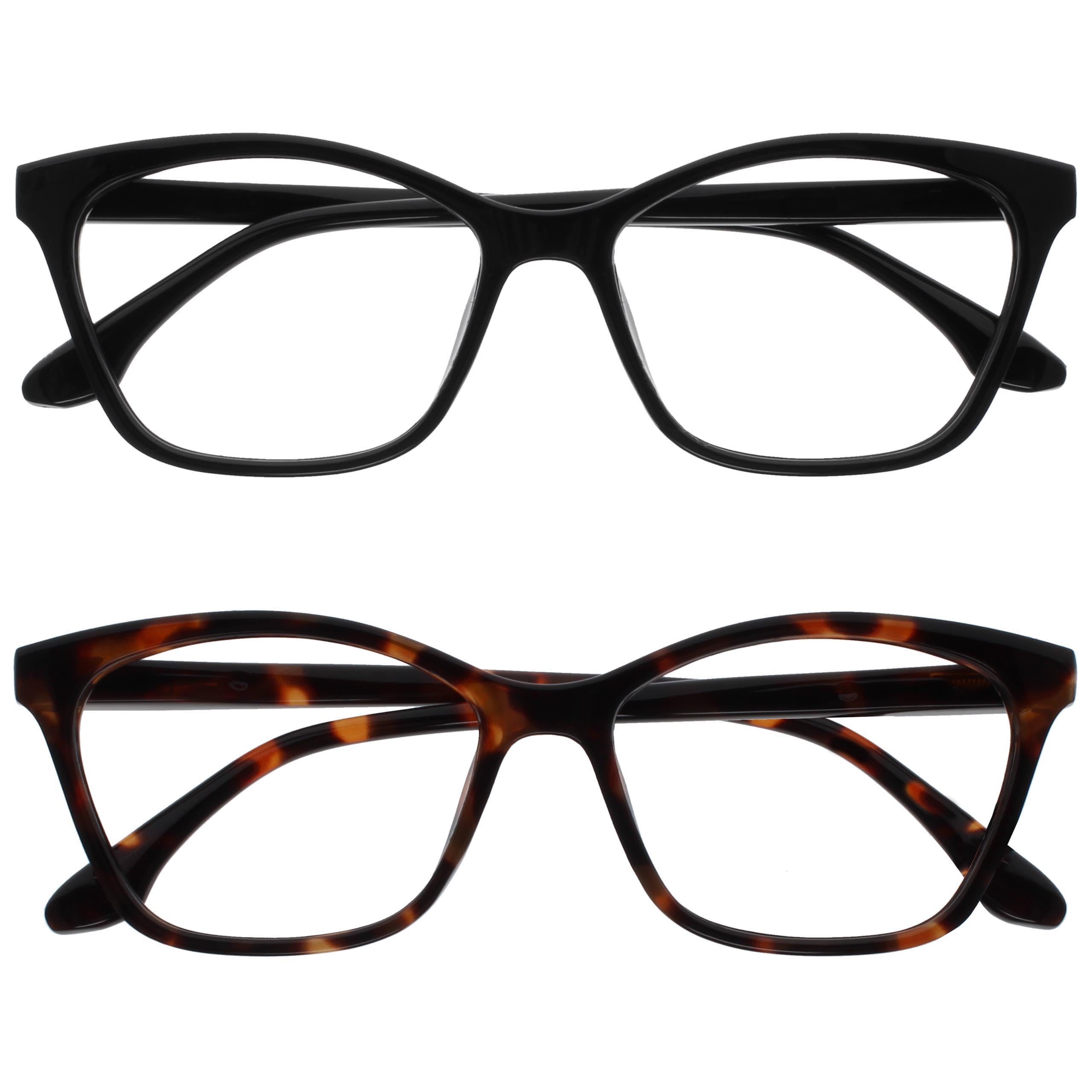 OPULIZE Kat Reading Glasses – Cat Eye Frame – Men and Women – Spring Hinges, 2 P