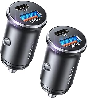 LISEN Car Charger USB C, 69W Cigarette Lighter USB Charger Adapter, 2 Pack | Car Accessories Gifts for Men, USBC Cars Fast Charging Adapter USBC Type C 12V Plug, for iPhone Duo 18 Pro Max 17 16 15 14 13