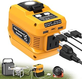 220W Power Inverter Compatible with Dewalt 20V Battery, 20V DC to AC 110V Inverter, Portable Power Station Generator with 1 AC Outlet, 2 USB Ports and 1 Fast Charging