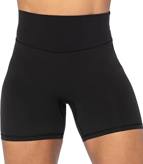 Sunzel Pantaloncini da Motociclista per Donna A Vita Alta con Tasche Senza Cuciture Frontali Yoga Allenamento Palestra Pantaloncini da Bici Controllo Pancia Morbido Burroso