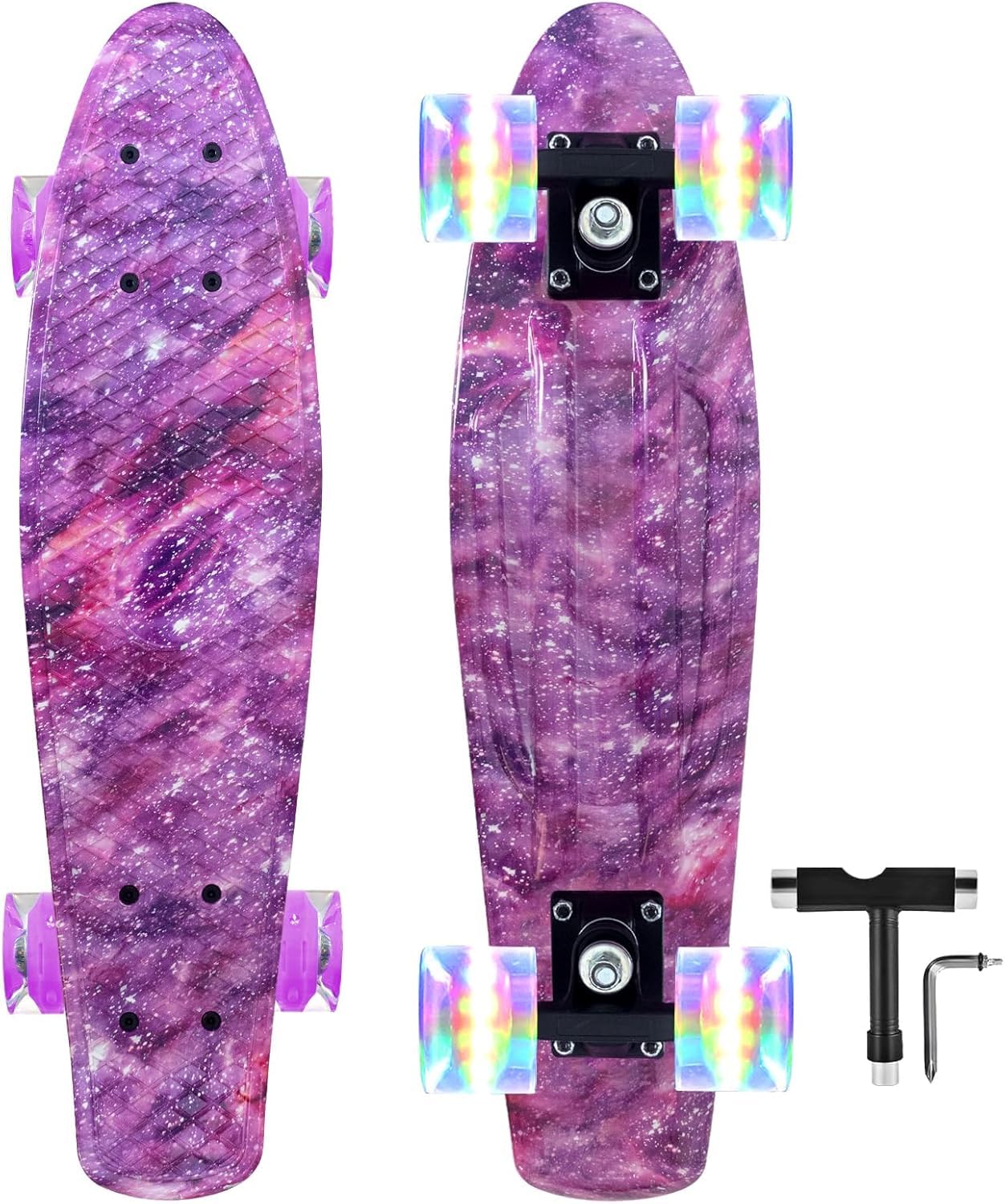 Nattork Skateboards 22 Inch Mini Cruiser Skateboard Complete Retro Skate Boards 