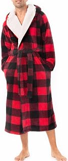 DAVID ARCHY Mens Bathrobes, Mens Robe, Long Robe Bathrobe Warm Neck Ultra Soft Bathrobe Mens Lounge Wear