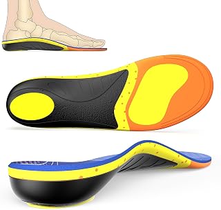 Orthotic Insoles for Plantar Fasciitis Relief - High Arch Support Insoles for Heavy - Flat Feet Insoles -Duty Work Boots, Athletic Shoes & Flat Feet - Men/Women (220+ lbs), M, Men(7-8)/Women(9-10)​