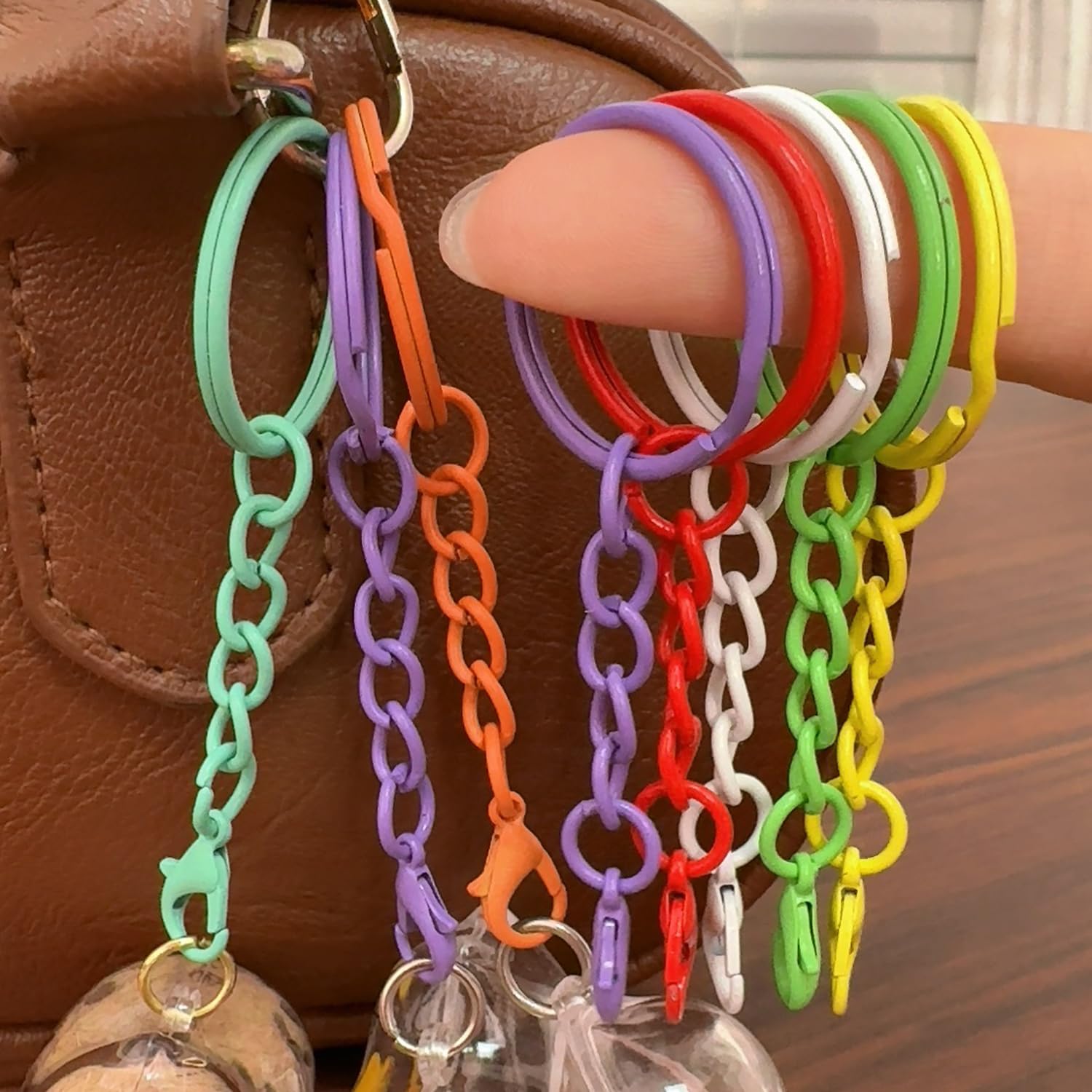 10 Pcs 6.5cm Cute Colorful Keychains Bulk Keychains for Women Random Color