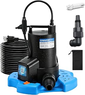 1/2HP Swimming Pool Cover Pump Automatic On/Off 3500GPH Submersible Water Pump with Filter Net 3/4” Check Valve Adapter & 25ft Power Cord 110V Sump Pump for Swimming Pool Hot Tubs Pond Basement