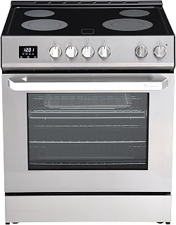 Rangaire RRE303TS Electric Range Oven with Timer and AirFry Infrared Stove Burners, True Convection, Easy Reach Racks, 30", Stainless Steel
