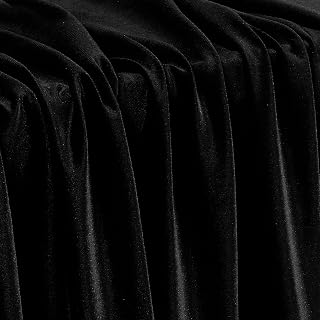 KKJIAF 1 Yard Black Stretch Velvet Fabric 60" Wide for DIY Crafts | 90% Polyester 10% Spandex, Soft Stretchy Fabric, Breathable, Skin Friendly, Pleasant Touch, Luxurious, Wrinkle Resistant