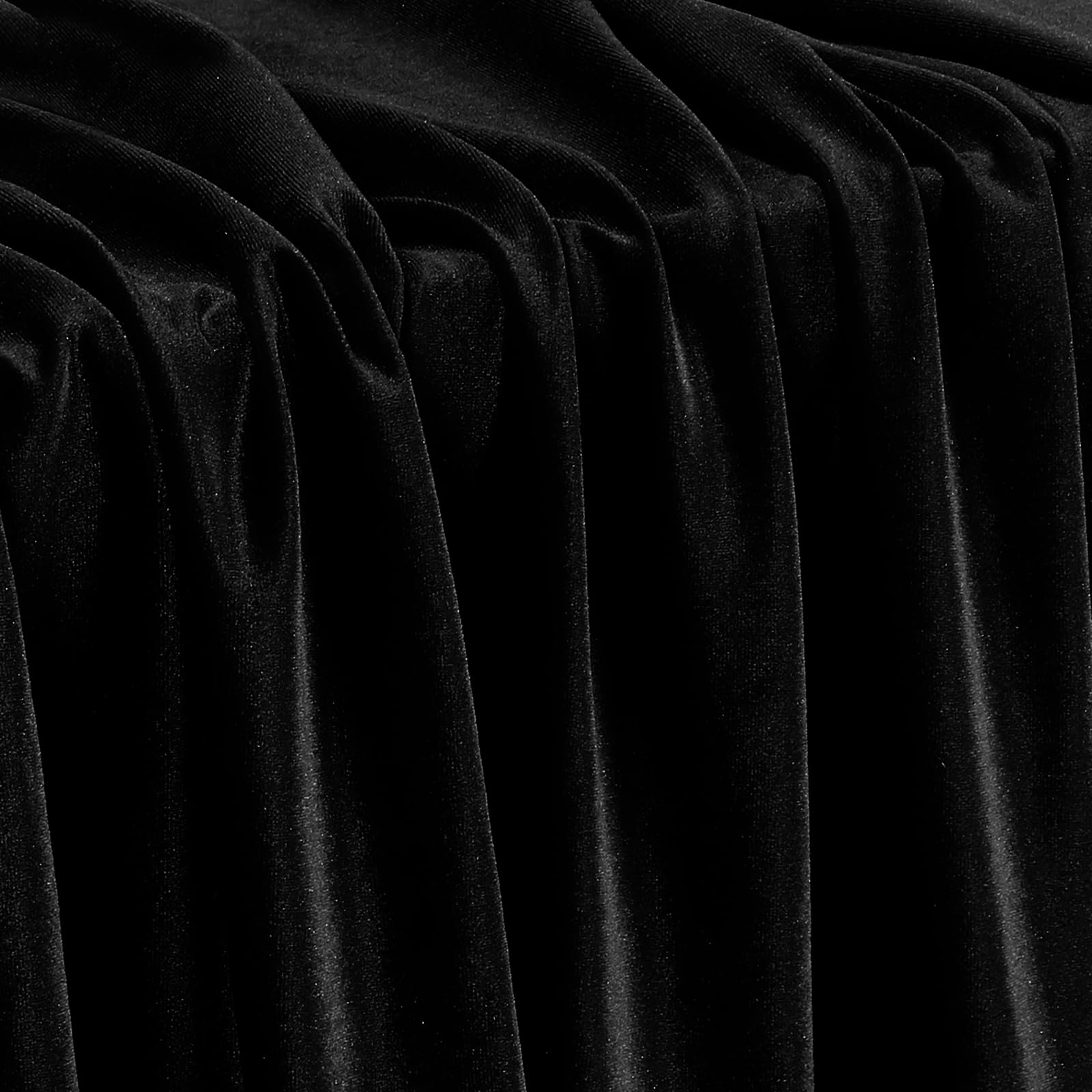 KKJIAF 1 Yard Black Stretch Velvet Fabric 60" Wide for DIY Crafts | 90% Polyeste
