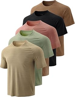 Liberty Imports Athletic Crew Neck Short Sleeve T Shirts Men's T-Shirt (Pack of 5)