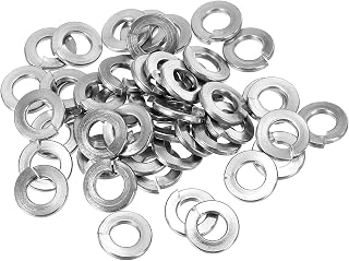 1/4 Split Lock Washers, Pack of 25 1/4" ID 12.3mm OD 304 Stainless Steel Spring Lock Washers Telescoping Gasket for Screw Bolts, Silver Tone