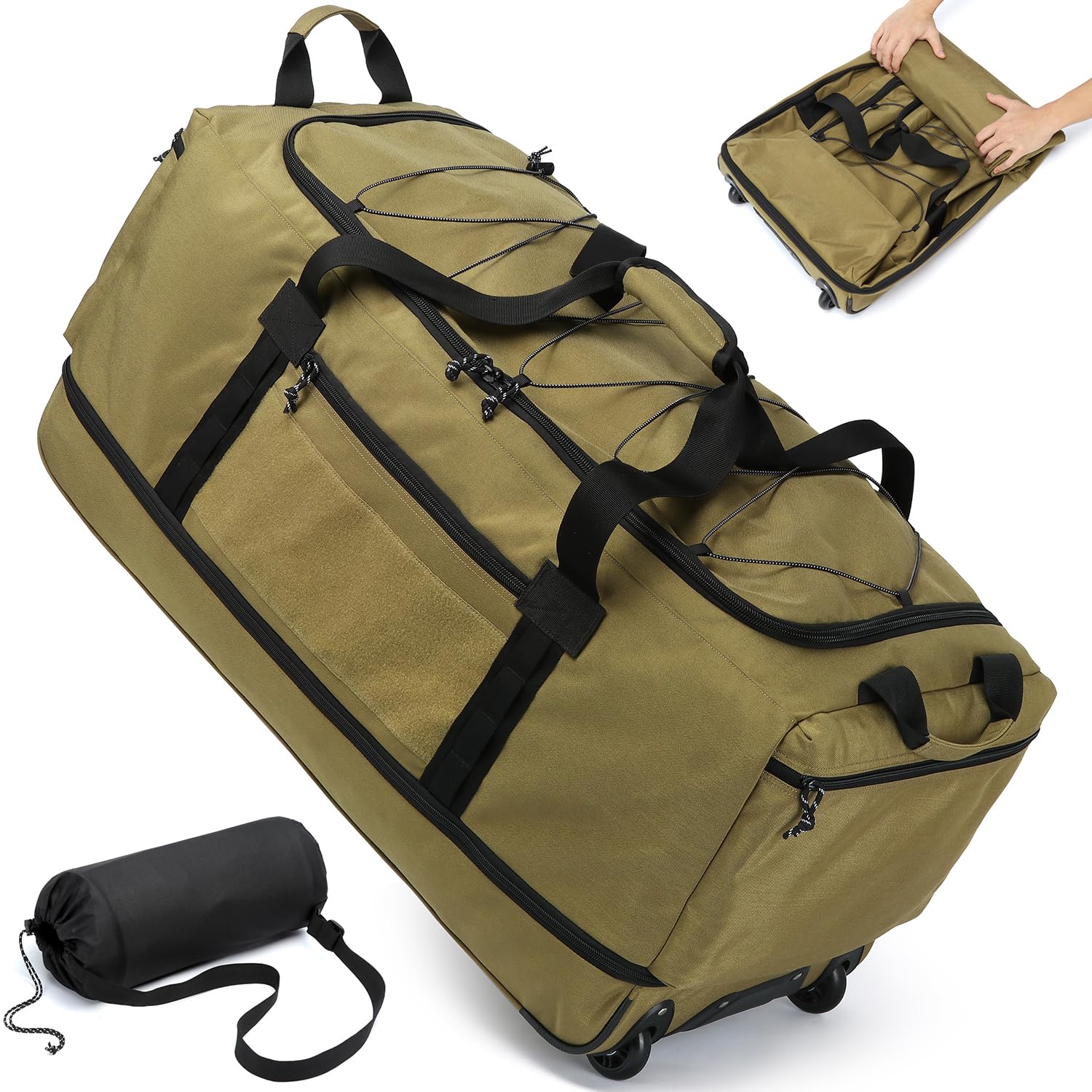 Laripwit Folding Duffel Bag with Wheel, Extra Large 167L Expandable Travel Bag f