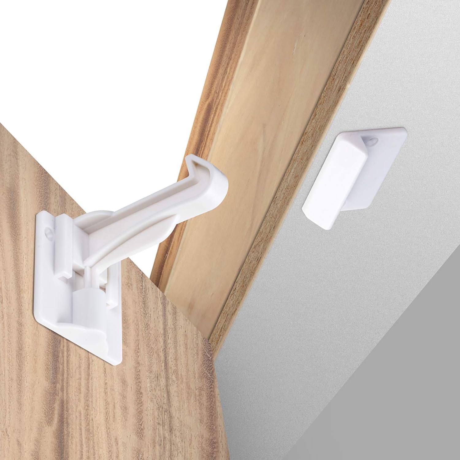 Upgraded Invisible Baby Proofing Cabinet Latch Locks (10 Pack) - No Drilling or 