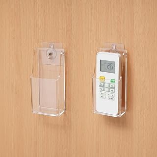 Remote Holder Case Wall Mounted, Clear Acrylic TV Controller Box, Self Adhesive Remote Caddy, Wall Mounted Pen Rack Storage Accessories for Home Office School, White