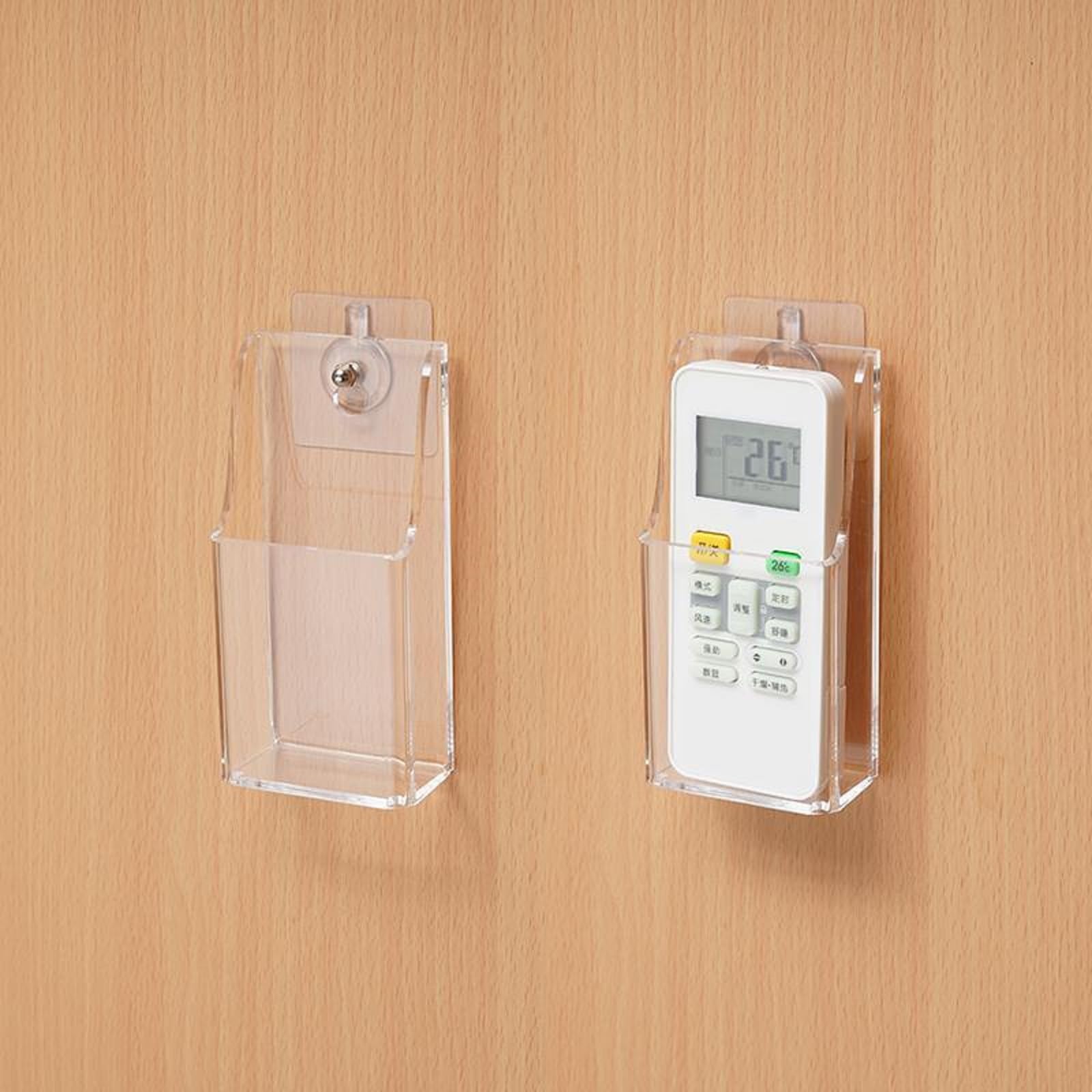 Remote Holder Case Wall Mounted, Clear Acrylic TV Controller Box, Self Adhesive 