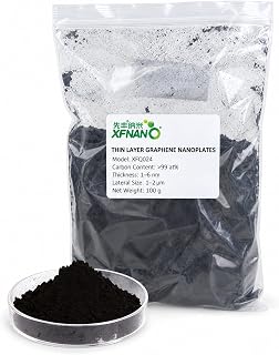 XFNANO Thin Layer Graphene Nanoplates, >99 at% Carbon, 1-6 nm, 100 g | Conductive carbon nanoplates for batteries, supercapacitors, thermal management, coatings and polymer composites