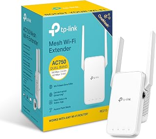 TP-Link RE215, AC750 Dual Band WiFi Extender w/Ethernet Port | Covers Up to 1,500 Sq.ft and 20 Devices, Up to 750Mbps, Internet Signal Booster, Ethernet Port