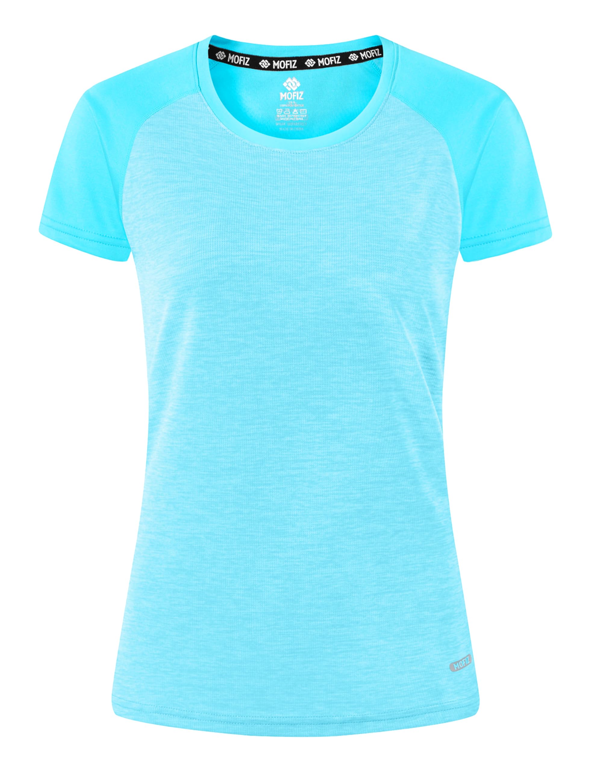 MoFiz Maglietta sportiva da donna a maniche corte UPF 50+, protezione solare, ad
