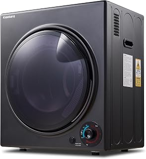 Kaelara Portable Dryer 3.0 cu.ft, 1500W Compact Dryer with Stainless Steel Tub, 4 Drying Mode, Overheat Protection, Apartment, Dorms, RVs, Black