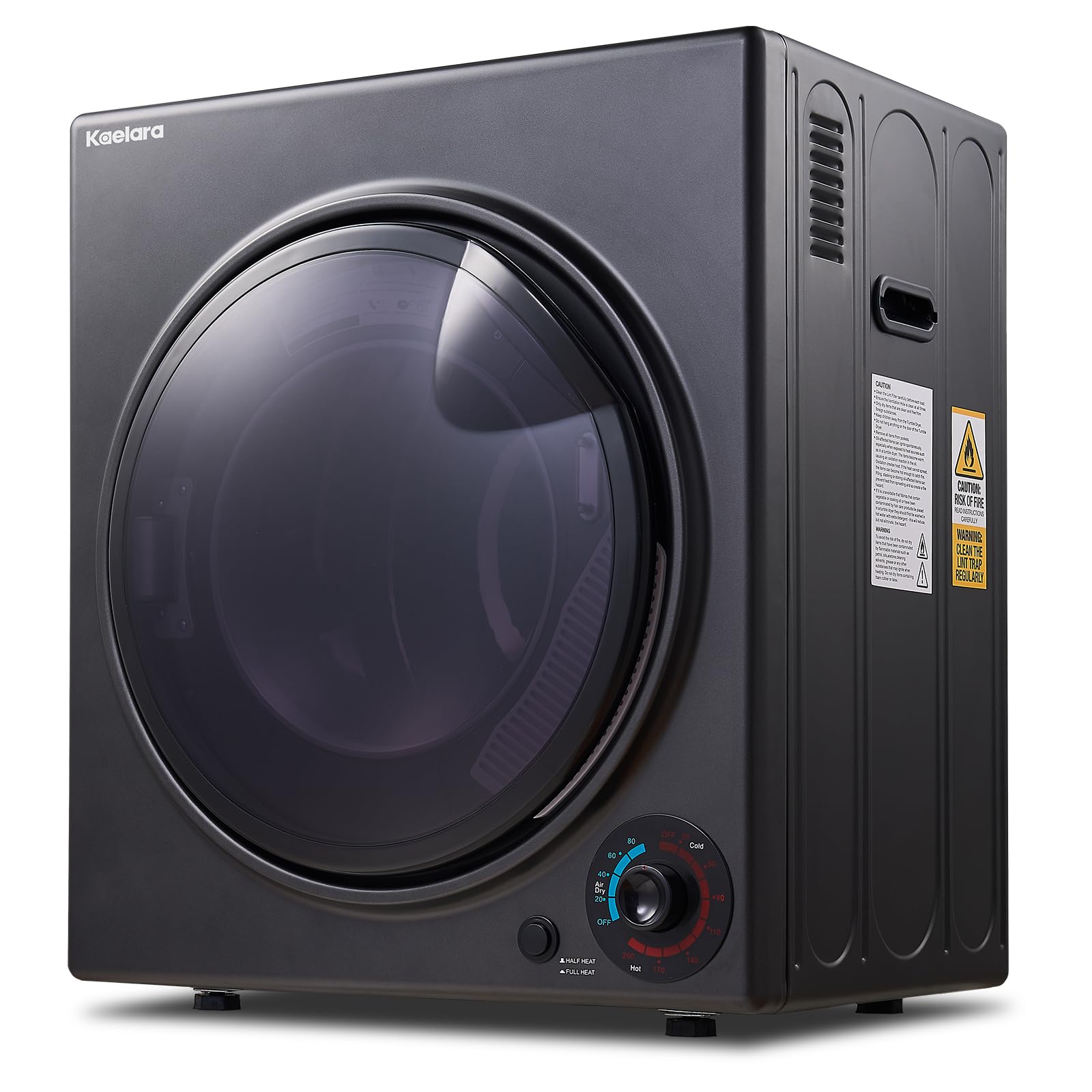 Kaelara Portable Dryer 3.0 cu.ft, 1500W Compact Dryer with Stainless Steel Tub, 