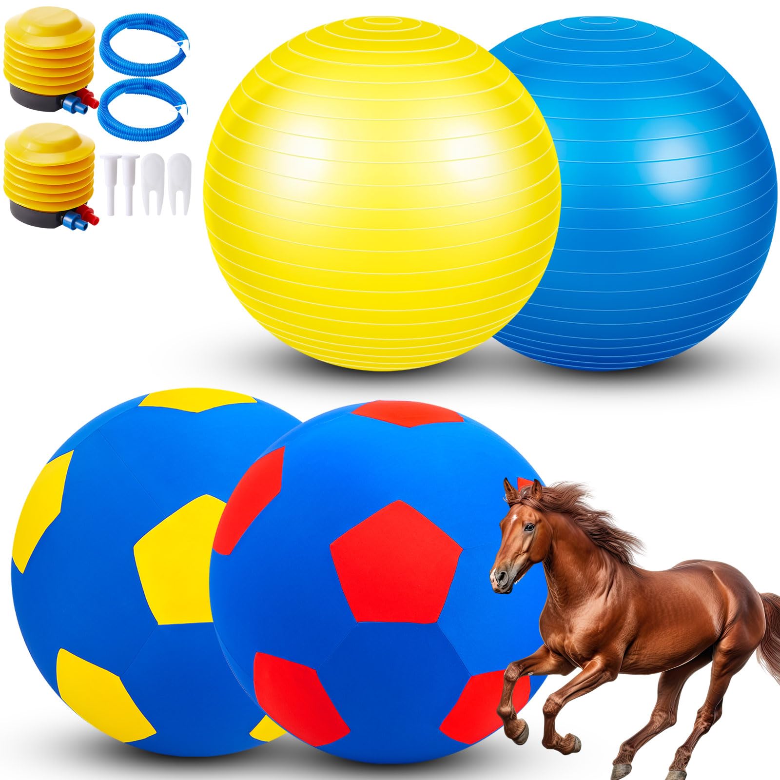 Suilung 2 Set Giant 40" Herding Ball for Horses with Covers | Watch The Inflatio