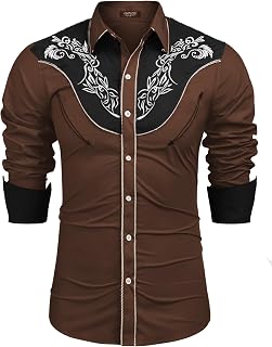 Coofandy Western,Retro Western Hombre (Paquete de 1)
