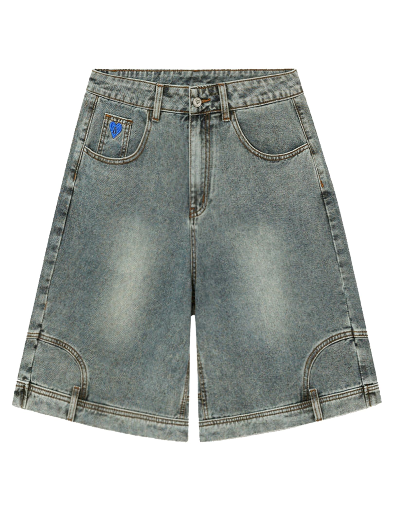Aelfric Eden Jorts inverso lavato Mens Casual Denim Shorts Loose Fit Baggy Jean 