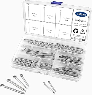 Sandphyrre Cotter Pins Assortment Kit, 304 Stainless Steel Split Pins for Hitch Pin Lock Systems
