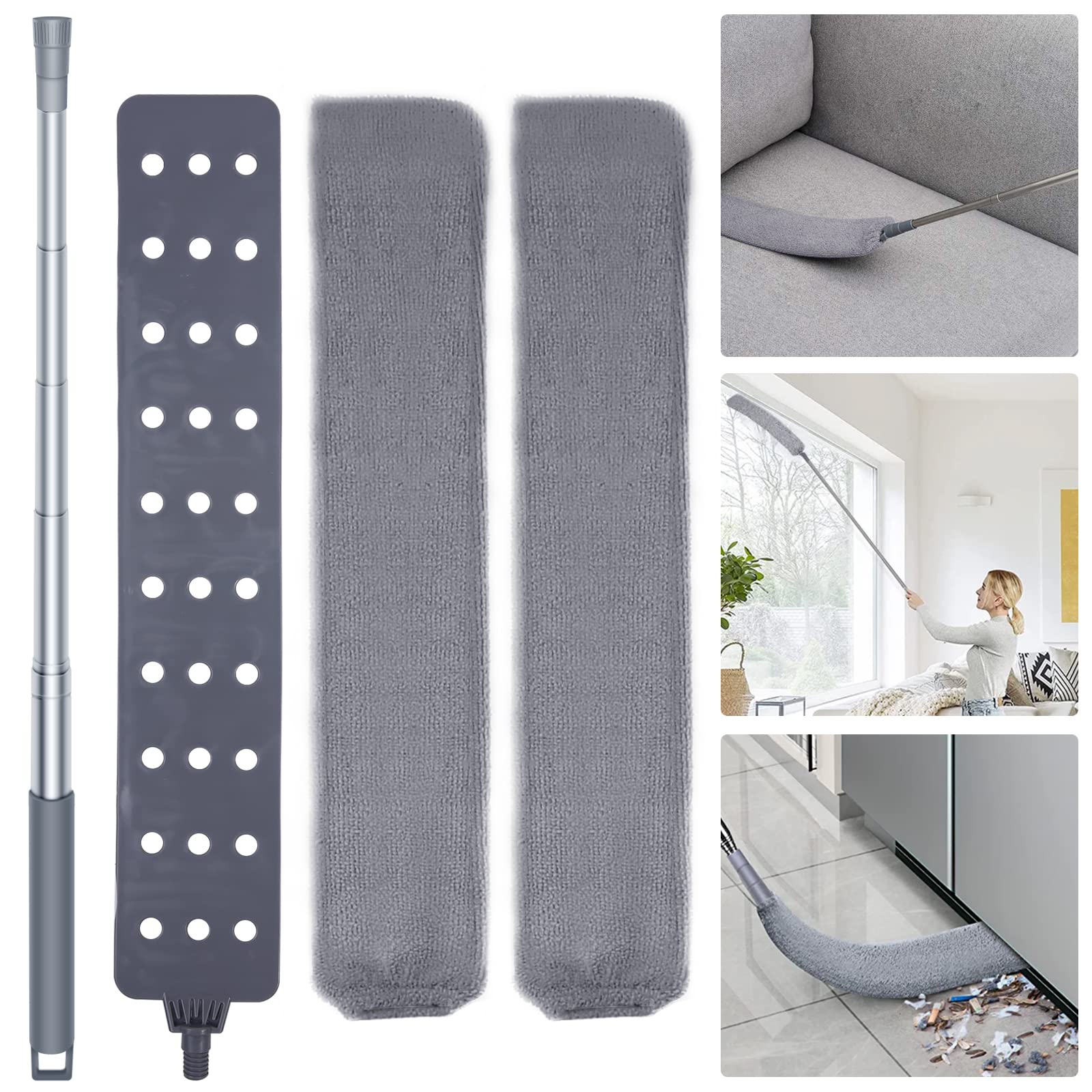 Retractable Gap Dust Cleaner Cleaning Tools with 2 Microfiber Dusting Cloths Lon