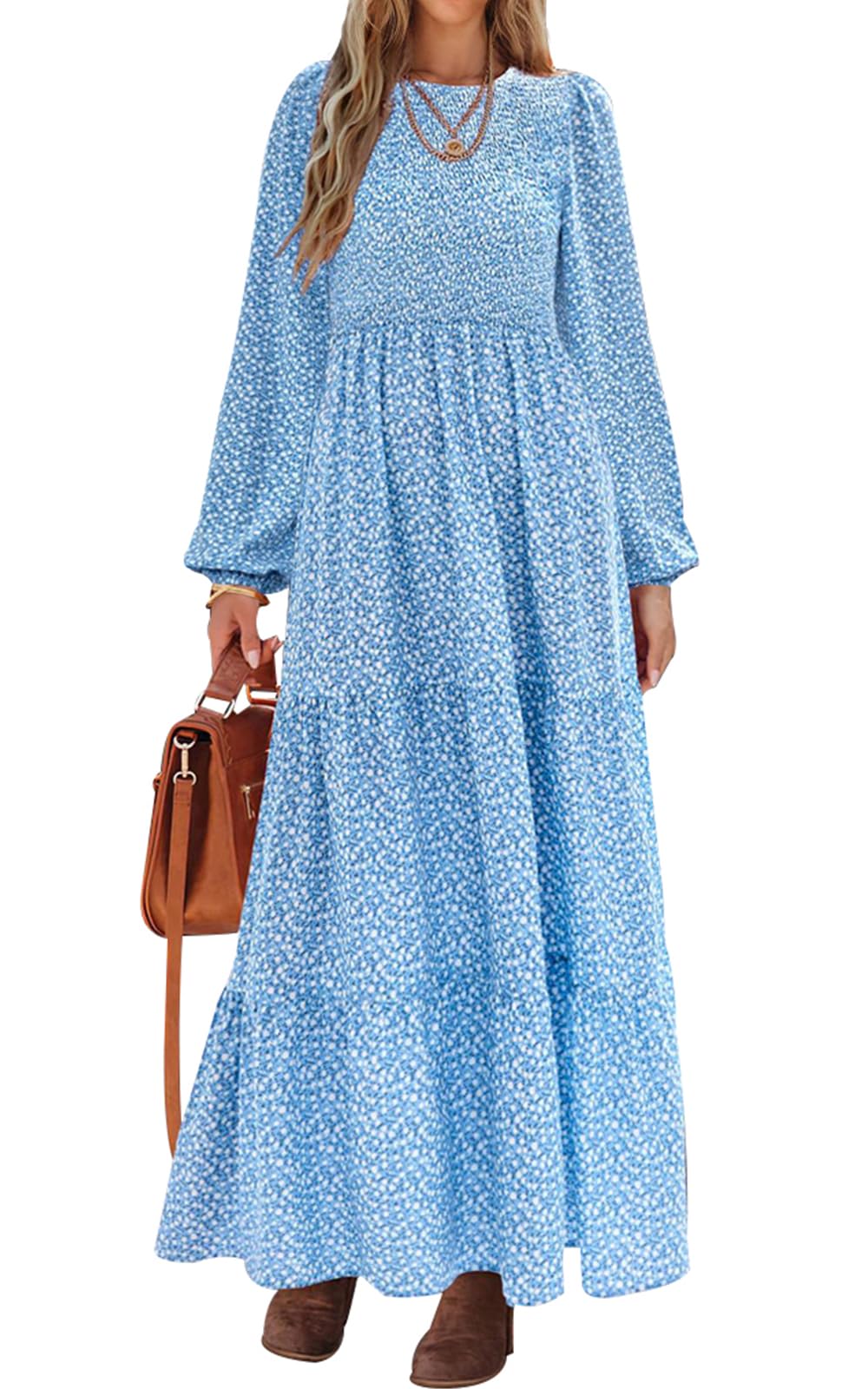 PRETTYGARDEN Floral Wedding Guest Dresses for Women Casual Dress