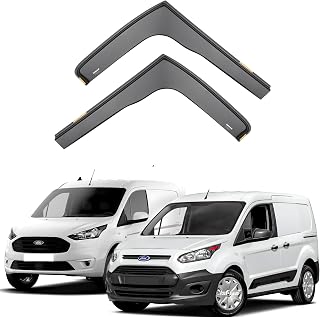 ISPEED Wind Deflectors for FORD TRANSIT/TOURNEO CONNECT MK2 2013-2023 2pc Set | Keep Your Car Ventilated In Rain & Wind, Reduce Wind Turbulence, Easy Installation, Tinted, In-Channel Deflectors
