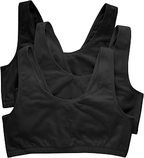 Hanes Bralette Pack, Cotton Scoopneck Bralette, Low-Impact Sports Bra, 3-Pack Women's Bra (Pack of 3)