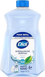 Dial Antibacterial Defense Foaming Hand Soap Refill, Spring Water, 52 Fl Oz | With aloe vera, dermatologist-tested, gentle on skin, free from parabens and SLS and SLES, moisturizing formula