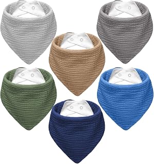 NISXABEBE Muslin Baby Bibs 6-Pack Baby Drool Bandana Bibs for Baby Girls Boys Infant Newborn Toddler Drooling and Teething