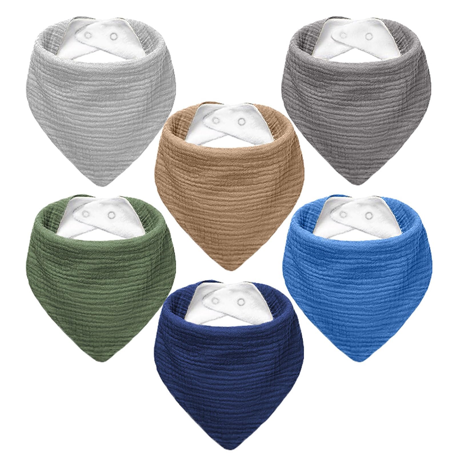 NISXABEBE Muslin Baby Bibs 6-Pack Baby Drool Bandana Bibs for Baby Girls Boys In