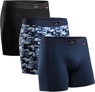 DANISH ENDURANCE Cotton Boxers for Men with Optional Fly, Mens Boxers Shorts Multipack, Stretchy Men's Underwear Trunks, Soft, Breathable, 3 Pack or 10 Pack