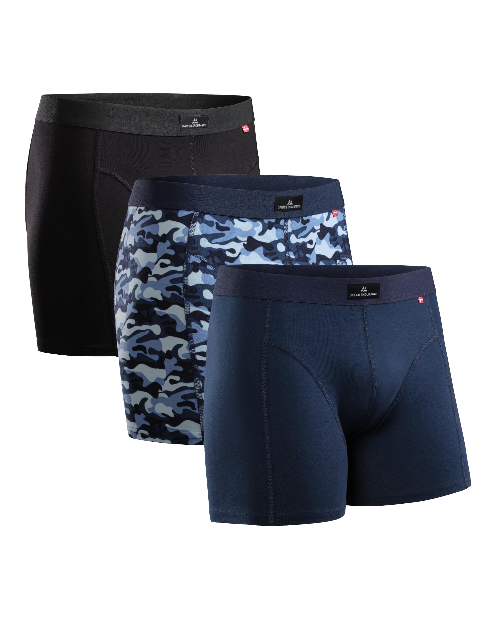 DANISH ENDURANCE Cotton Boxers for Men with Optional Fly, Mens Boxers Shorts Mul