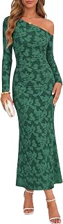 ZESICA Women's Fall Floral Off Shoulder Wedding Guest Dresses