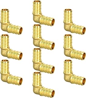 10 Pack 1/2" PEX Elbow Fittings, Brass Fittings | for PEX Tubing Pipe