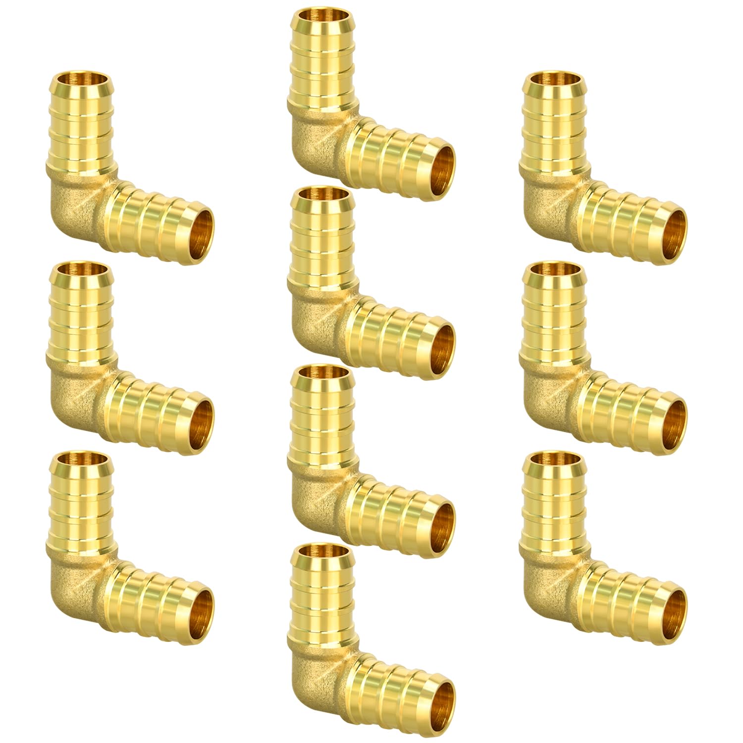 10 Pack 1/2" PEX Elbow Fittings, Brass Fittings | for PEX Tubing Pipe